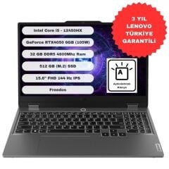 Lenovo LOQ 15IAX9 GTI32 Intel Core I5 12450HX 32GB 512GB SSD RTX4050 Freedos 15.6'' FHD 83GS00Q7TR