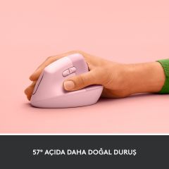Logitech Lift Sessiz Kablosuz Ergonomik Dikey Mouse - Pembe 910-006478