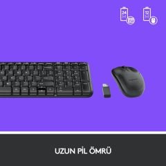 Logitech MK220 Kablosuz Türkçe Klavye Mouse Seti - Siyah 920-003163