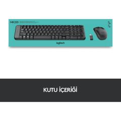 Logitech MK220 Kablosuz Türkçe Klavye Mouse Seti - Siyah 920-003163