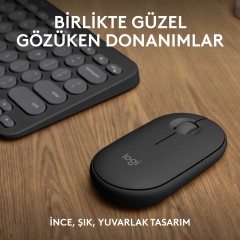 Logitech Pebble 2 Combo Çoklu Sessiz Kablosuz Türkçe Q Klavye Mouse Seti - Grafit 920-012245