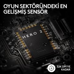 Logitech G PRO X SUPERLIGHT 2 Hafif HERO 2 Sensör 32.000 DPI LIGHTSPEED Kablosuz Oyuncu Mouse - Siyah