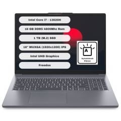 Lenovo Ideapad Slim 3 16IRH10 Intel Core I7 13620H 16GB 1TB SSD Freedos 16'' WUXGA Taşınabilir Bilgisayar 83K2001VTR
