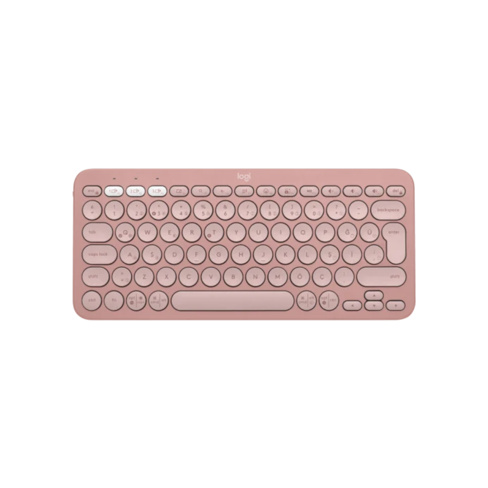 Logitech K380s Pebble Keys 2 Çoklu Cihaz Özellikli Bluetooth Türkçe Q Klavye - Pembe
