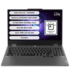 Lenovo LOQ 15IAX9E Intel Core i5 12450HX 16GB 512GB SSD RTX2050 Freedos 15.6'' FHD Taşınabilir Bilgisayar 83LK008HTR