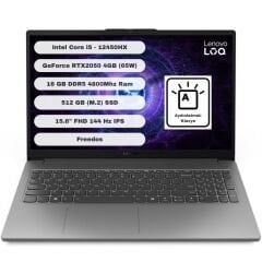 Lenovo LOQ 15IAX9E Intel Core i5 12450HX 16GB 512GB SSD RTX2050 Freedos 15.6'' FHD Taşınabilir Bilgisayar 83LK008HTR