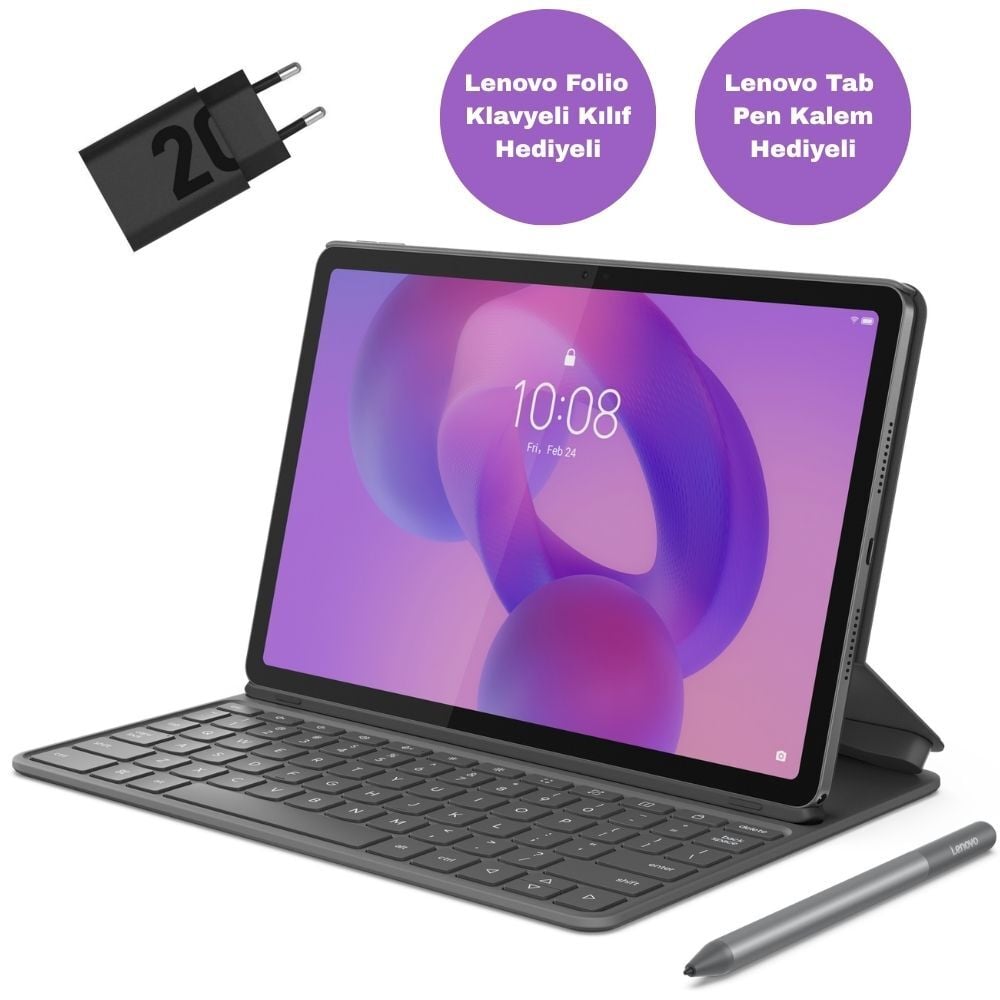Lenovo Tab K11 Gen 2 11'' 8GB 128GB Wifi + Bluetooth Tablet ZAFS0249TR (Klavyeli Kılıf+Kalem Hediyeli)