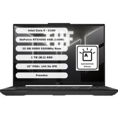 Asus TUF Gaming GTI321 Intel Core 5 210H 32GB 1TB SSD RTX4050 Freedos 16'' FHD+ FX607VU-RL017