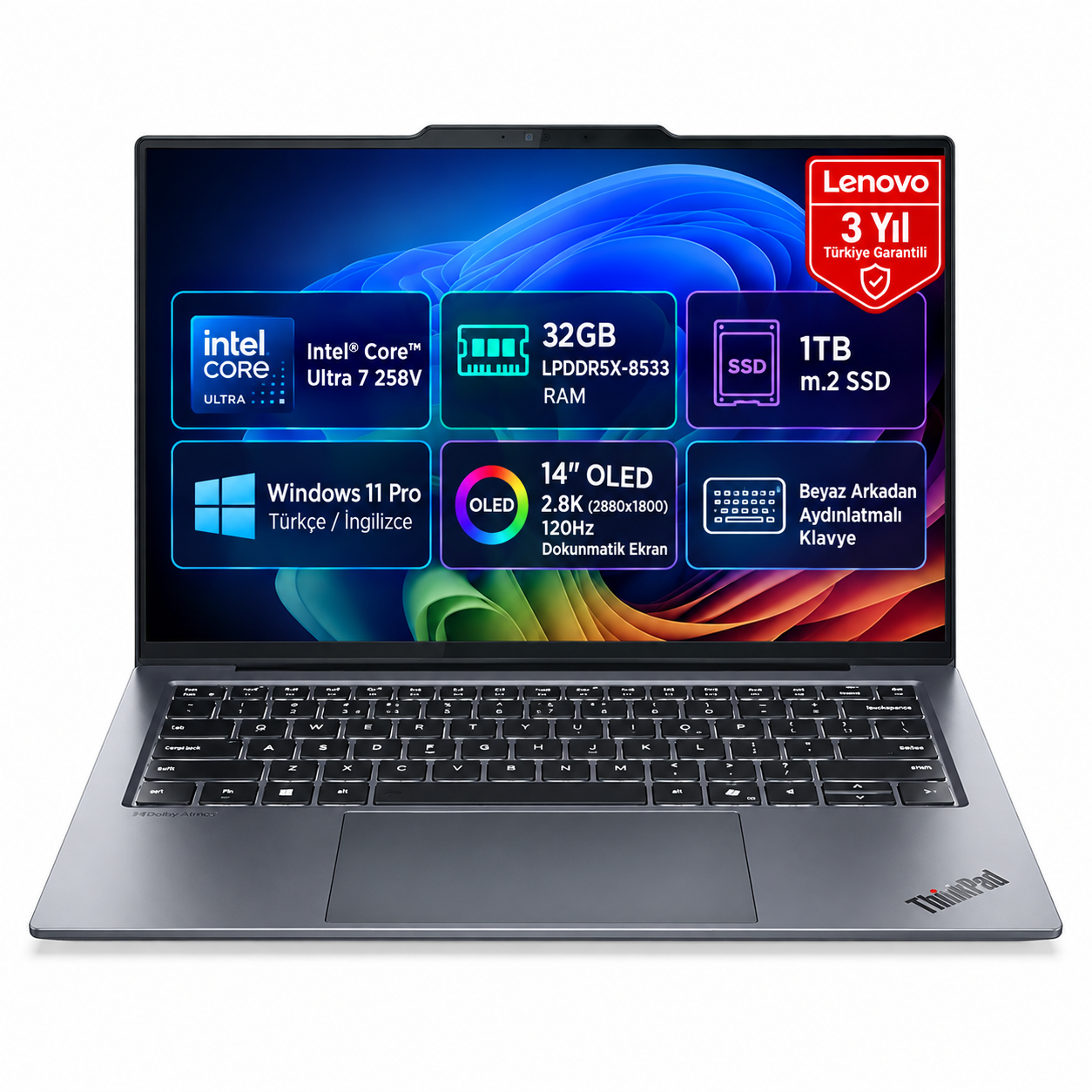 Lenovo ThinkPad X9-14 Gen 1 21QA0025TX Intel Core Ultra 7 258V 32GB 1TB SSD W11 Pro 14'' OLED